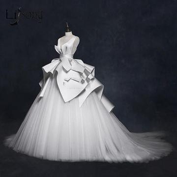 Elegant Ruched Vintage Wedding Dress Vestido De Noiva (2-26W + Custom Size)