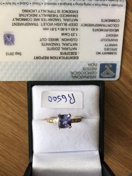 TANZANITE 1.23 CT SET IN GOLD FOR ONLY R6500