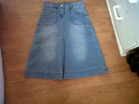 Three quarter denim skirt for sale