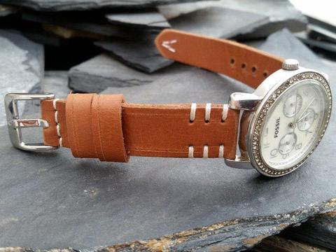 Ladies custom handmade leather watch straps