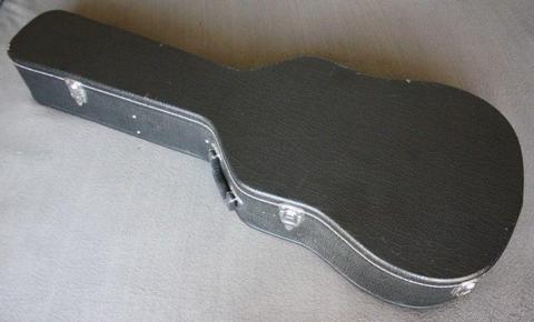 Black Tolex Acoustic Guitar Hardcase - Fits Dreadnaught Guitars