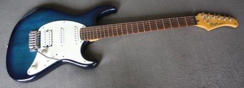 Cort G250 Electric Guitar - Stratocaster Shape - Stunning Translucent Sapphire Blue Finish