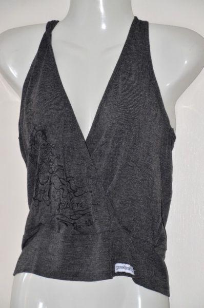 NEW! Awesome Grey Yoga Cross-Over T-Back Top (M or L)