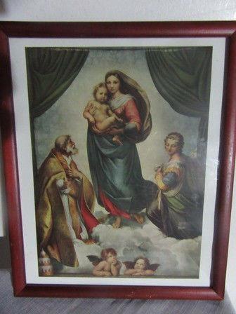 Antique Religious Madonna and Child Print