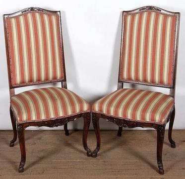 GORGEOUS Pair of Antique Mahogany High Back Carved Chairs (Circa 1900) - R5000