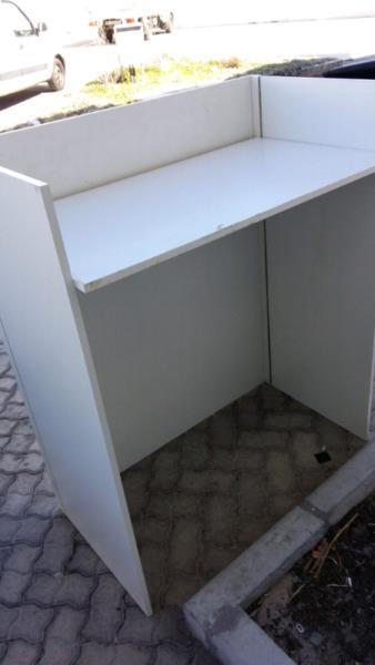 White mobile dj booth newly built