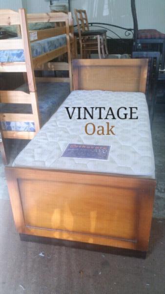 ✔ VINTAGE Single Bed Set In Old English Oak