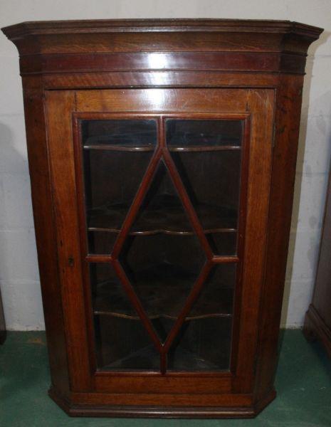 Oak Victorian Hanging Corner Cabinet - R4,500.00
