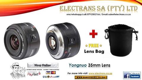 Yongno 35mm F2, Wide Angle Lens (Canon) ~ Electrans SA