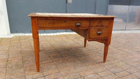 DESK WITH LEATHER INLAY