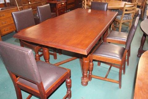 8 Seater Teak Table x 6 Teak Chairs - R3,750.00