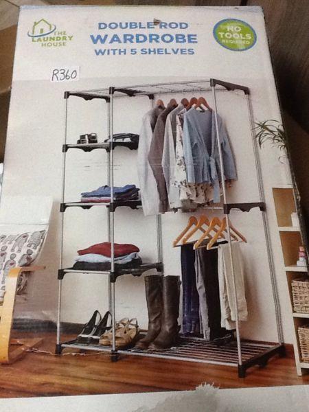 DOUBLE ROD WARDROBE WITH 5 SHELVES R360. PLEASE PHONE 0714437462