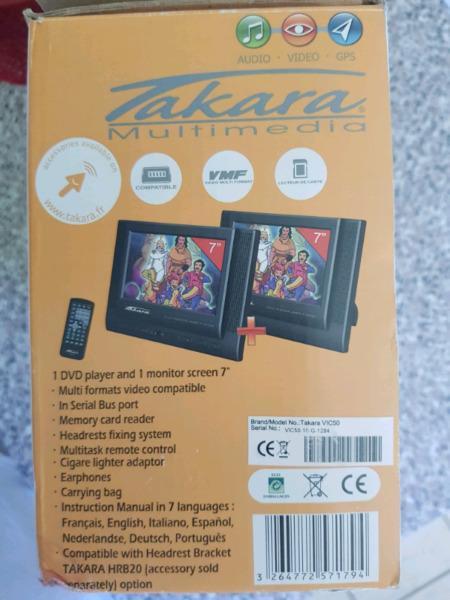 Takara dual screen multi-media headrest set