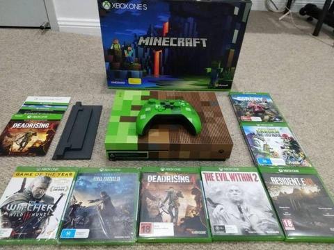 Microsoft Xbox One S 1tb Minecraft special edition with games bundle