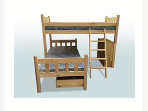 L shaped double bunk bed