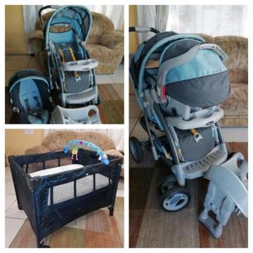 Combo campcot + Graco travel system with base