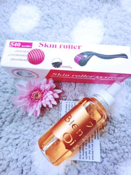 Derma roller and organic oil combo