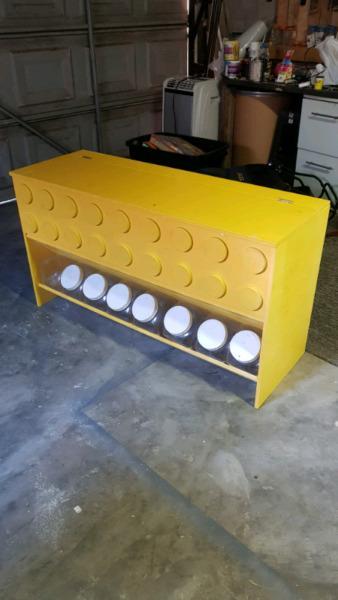 Lego design toy box with storage containers for R500