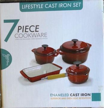 Lifestyle Cast Iron 7 Piece Cookware Set