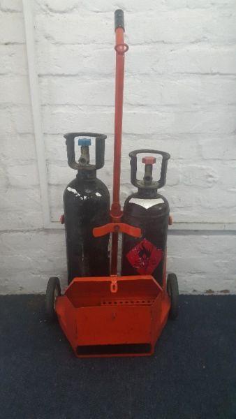 PORTA PACK GAS BOTTLES AND TROLLEY FOR SALE