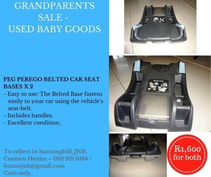 PEG PEREGO BELTED CAR SEAT BASES X 2