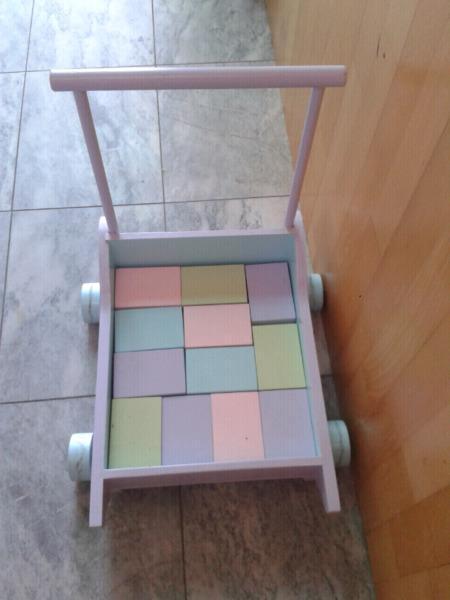 WOODEN WALKER AND BLOCKS