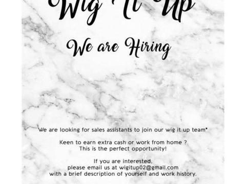 Sales assistant for Wig It Up