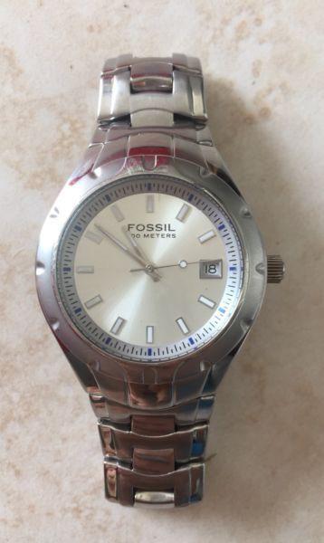 Gents stainless steel Fossil Blue AM3882 100m