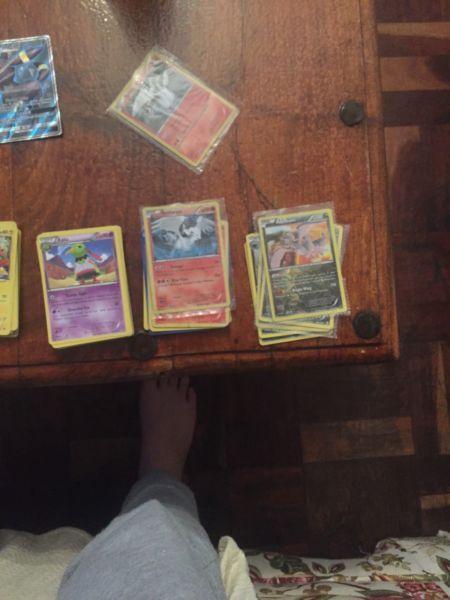 Pokémon cards random selections. There are shiney ones and common and at least 5 -6 very rare cards