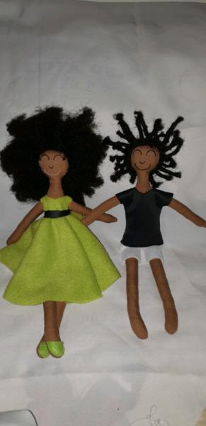 Handmade dolls with natural hair