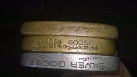 Golden Goose and Silver Goose Putters. R250 to R350 each, depending on condition