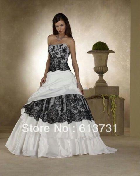 Black & White wedding dress