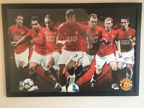 Framed poster of Manchester United
