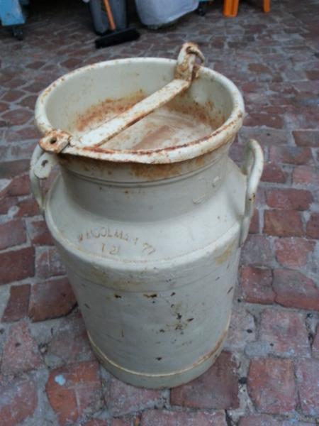 Old iron large milk can