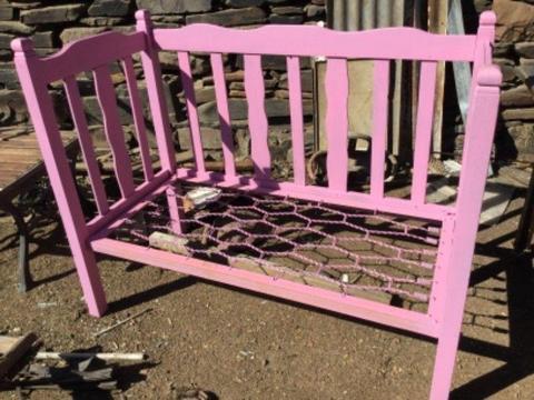 Absolutely stunning old time cot in PINK, makes a nice couch
