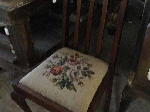 Ideal ladies dresser chair, or desk chair with tapestry seat