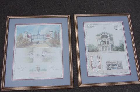 2 Quality Architectural Prints Framed