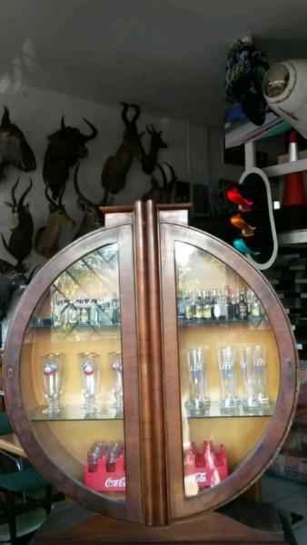 Retro wood display cabinet