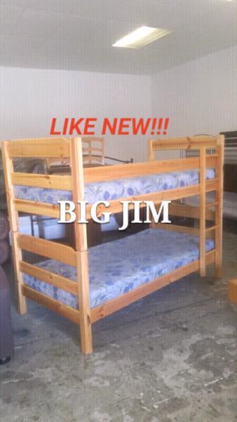 ✔ BIG JIM Double Bunk Bed With Mattresses