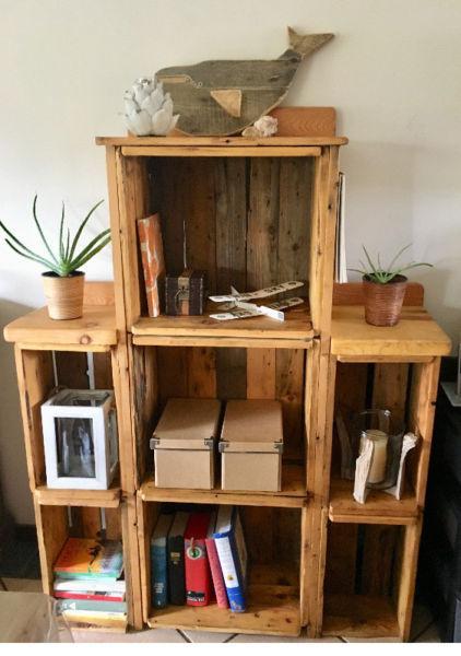 Raw Wood Handcrafted Bookshelf