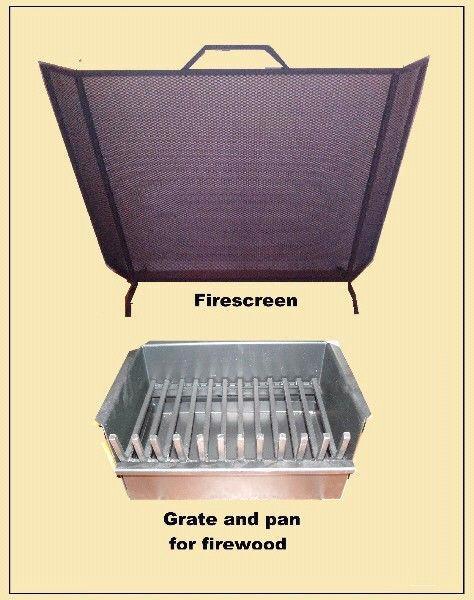 Grate and fire screens for fireplaces