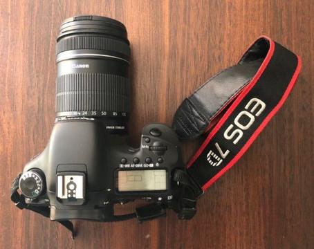 Canon EOS 7D camera, 18-135mm Image Stabalised lens, 50mm f1.8 lens, Battery Grip, charger & battery