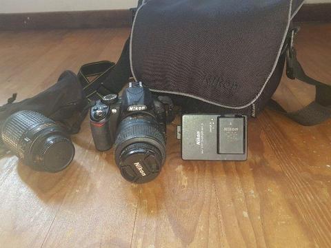 Nikon D3100 Camera kit + 2 lenses + nikon bag + battery & charger