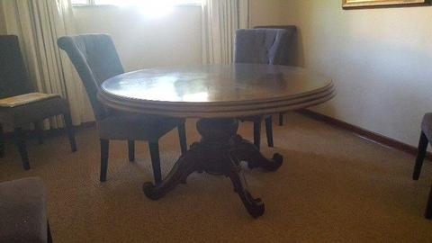 Solid Wood Dining Room Table & 6-High Back Chairs