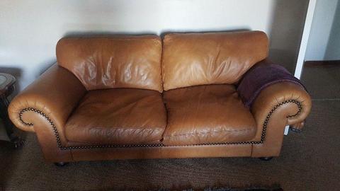 Tan Leather Lounge Suite & Lazy Boy Recliner