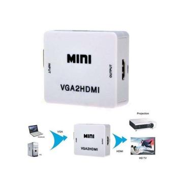 1080P Mini VGA2HDMI Converter with Audio Connector with USB Cable for Projector PC Laptop to HDTV