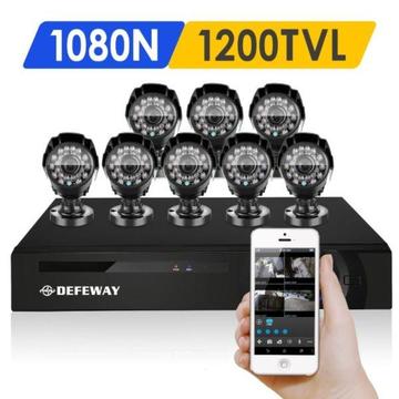 8 CH CCTV KIT HDMI DVR 720P 2.0MP Black Outdoor Waterproof Home CCTV Security Camera System