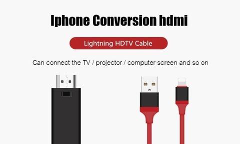 Red PLUG AND PLAY Lightning HDMI HDTV AV TV Adapter Cable For iPad Mini Air iPhone 5/6/7/8
