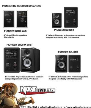 NEW PIONEER DJ MONITOR SPEAKERS, DM40, SDJ50X, SDJ60X, SDJ80X