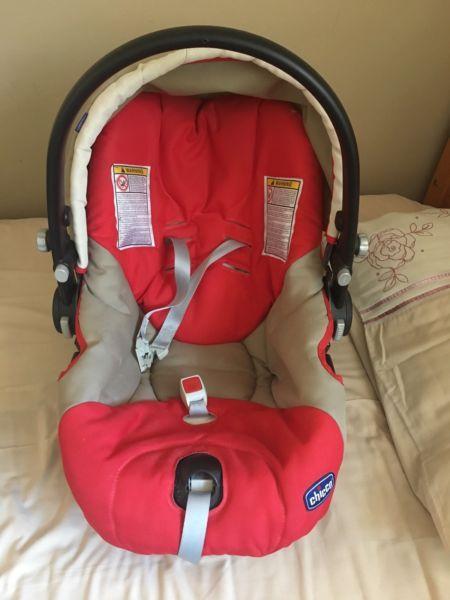 Red Chicco baby car seat